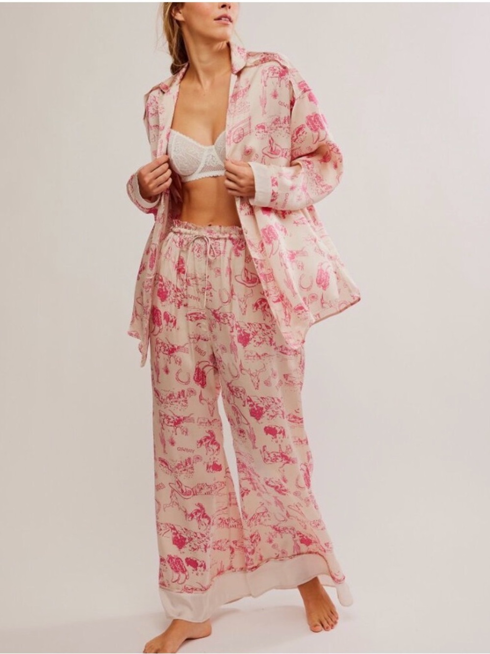 Free People silk pj bottoms